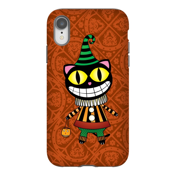 iPhone Xr StrongFit Cassiues Harlequin Cat by Mangulica
