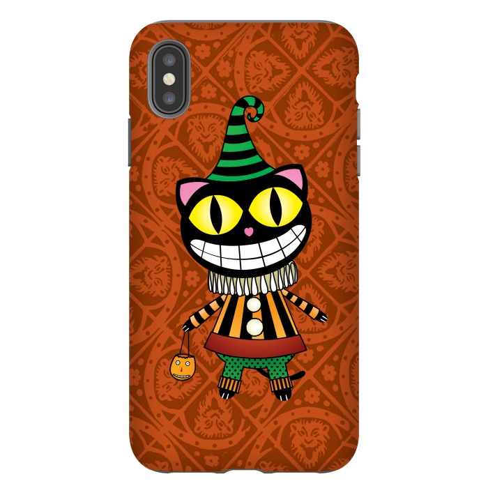 iPhone Xs Max StrongFit Cassiues Harlequin Cat by Mangulica