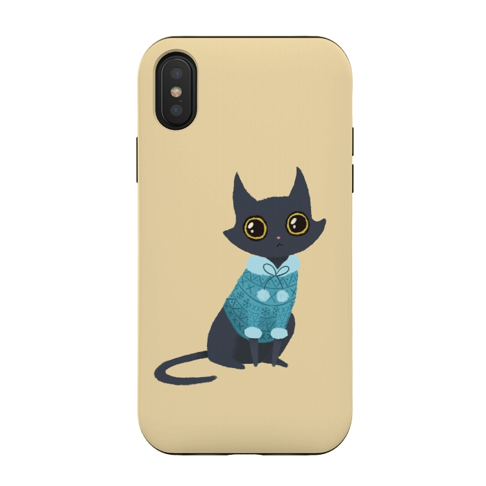 iPhone Xs / X StrongFit Cozy cat by Laura Nagel