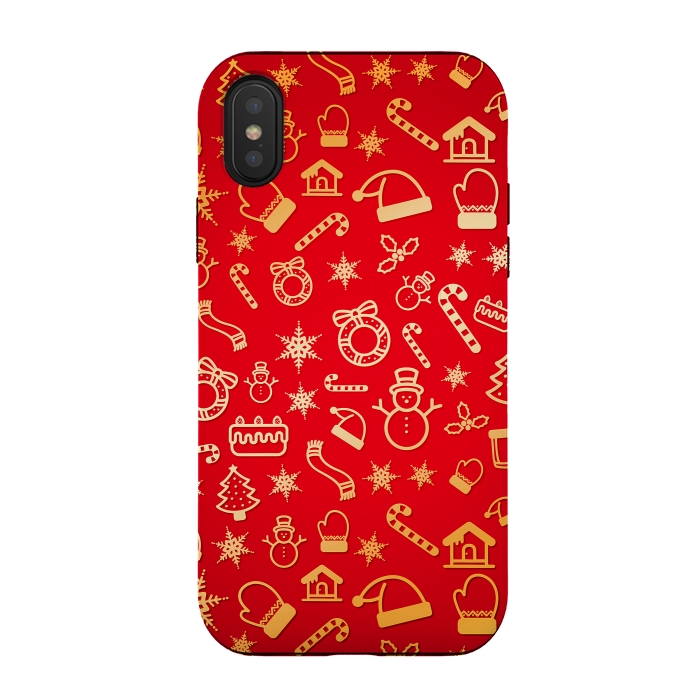 iPhone Xs / X StrongFit Christmas Pattern by Art Design Works