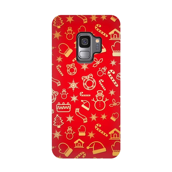 Galaxy S9 StrongFit Christmas Pattern by Art Design Works
