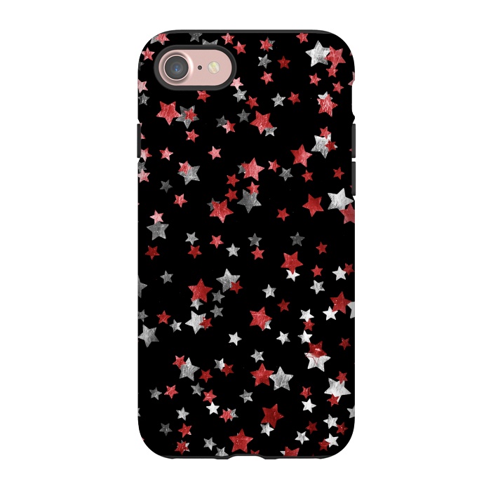 iPhone 7 StrongFit Rust copper and silver party stars by Oana 
