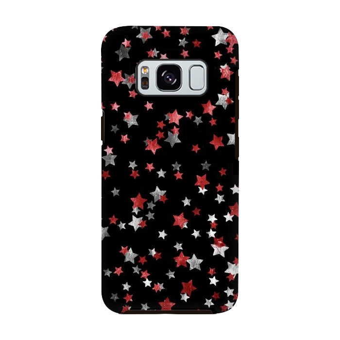 Galaxy S8 StrongFit Rust copper and silver party stars by Oana 
