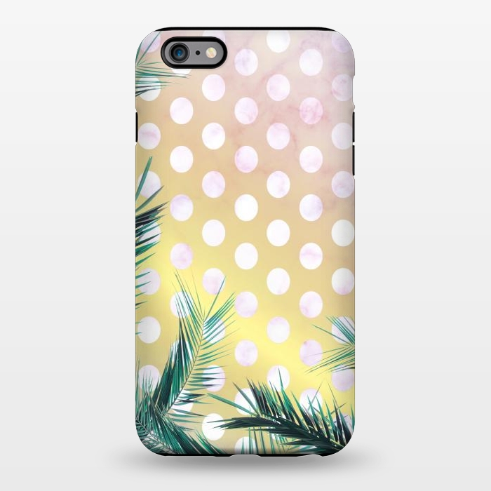 iPhone 6/6s plus StrongFit tropical palm leaves on golden dotted background by Oana 