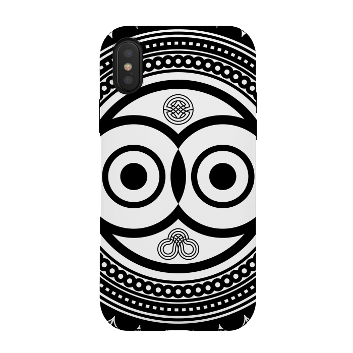 iPhone Xs / X StrongFit zentangle with owl by TMSarts