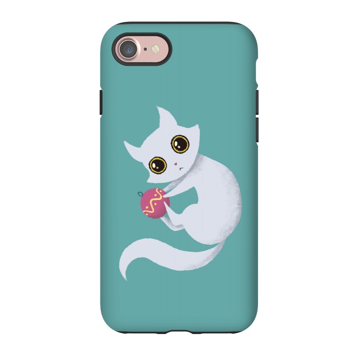 iPhone 7 StrongFit Christmas kitty by Laura Nagel