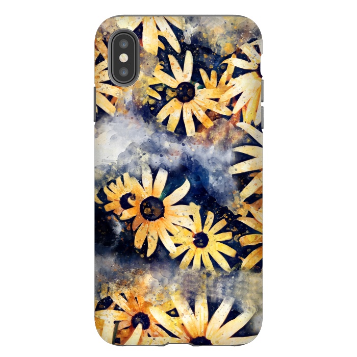 iPhone Xs Max StrongFit Yellow Floral by Creativeaxle