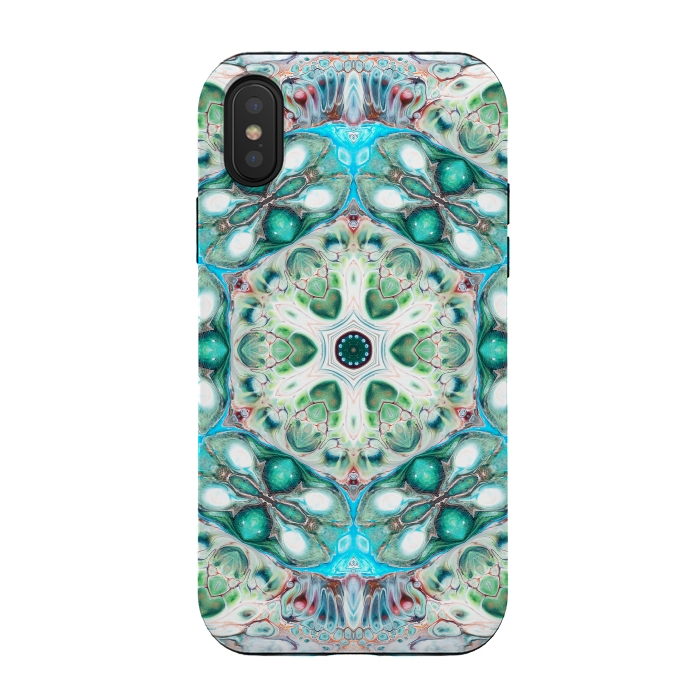 iPhone Xs / X StrongFit Coral Mandala by Creativeaxle