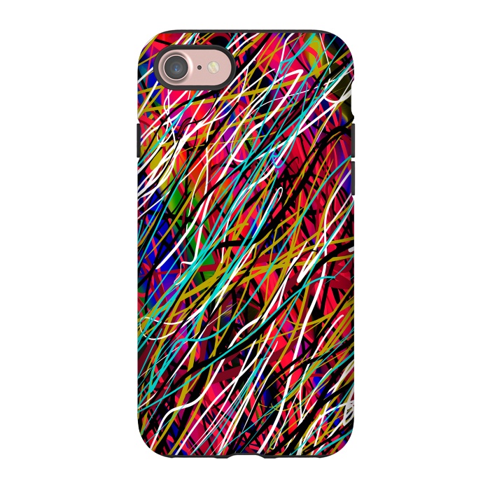 iPhone 7 StrongFit abstract lines art multicolour pop art  by Josie
