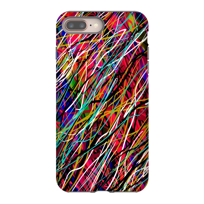 iPhone 7 plus StrongFit abstract lines art multicolour pop art  by Josie