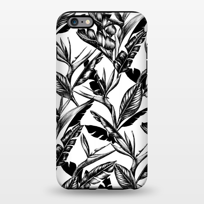 iPhone 6/6s plus StrongFit Black and White Strelitzia by gingerlique