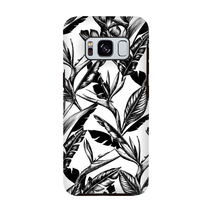 Galaxy S8 StrongFit Black and White Strelitzia by gingerlique