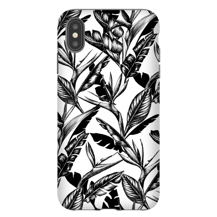 iPhone Xs Max StrongFit Black and White Strelitzia by gingerlique