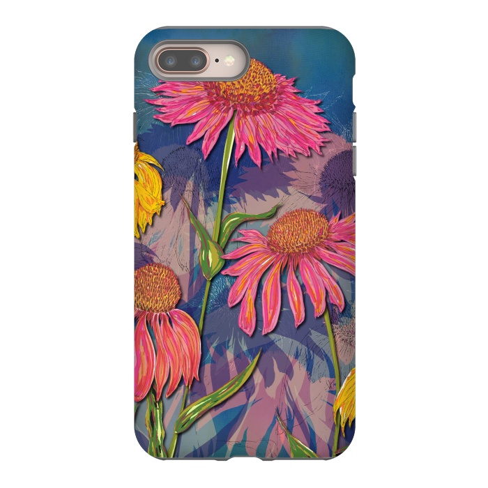 iPhone 7 plus StrongFit Pink Coneflowers by Lotti Brown