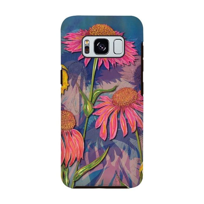 Galaxy S8 StrongFit Pink Coneflowers by Lotti Brown