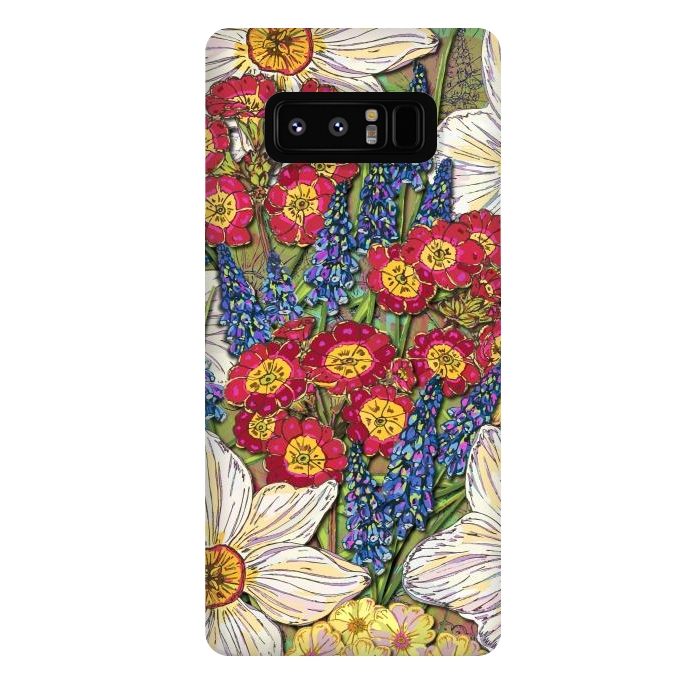 Galaxy Note 8 StrongFit Spring Flowers by Lotti Brown