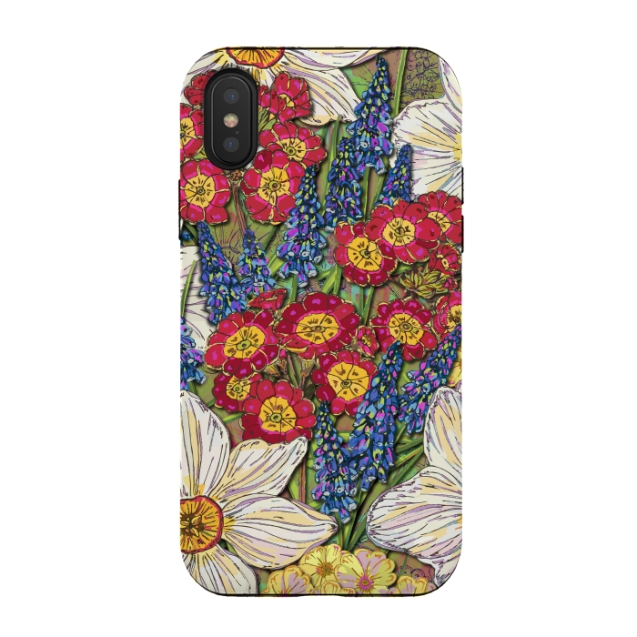 iPhone Xs / X StrongFit Spring Flowers by Lotti Brown