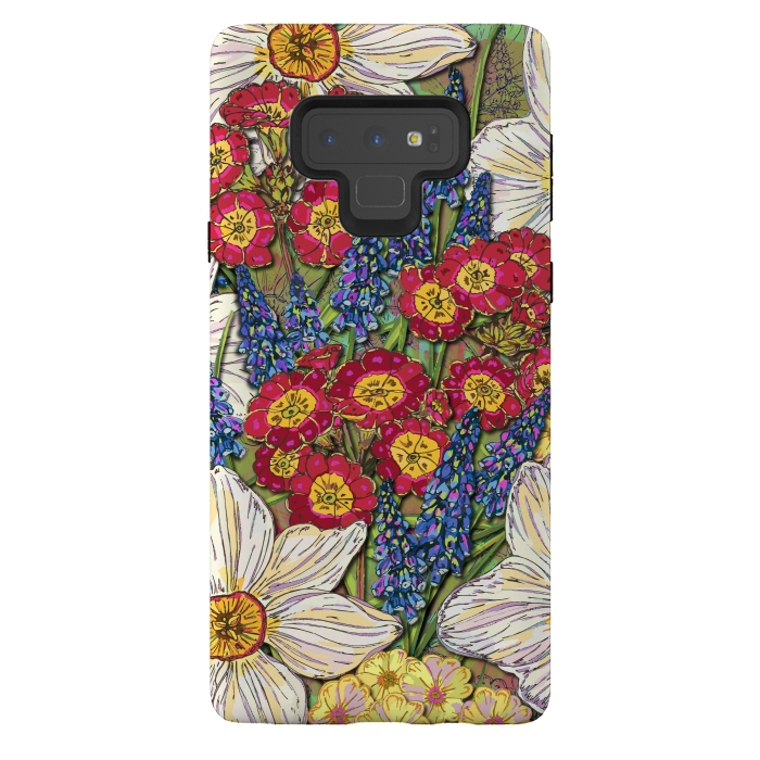 Galaxy Note 9 StrongFit Spring Flowers by Lotti Brown