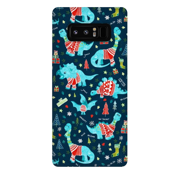 Galaxy Note 8 StrongFit Dinosaurs in Sweaters by gingerlique