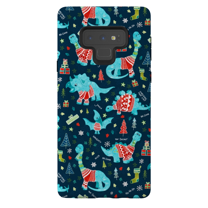 Galaxy Note 9 StrongFit Dinosaurs in Sweaters by gingerlique