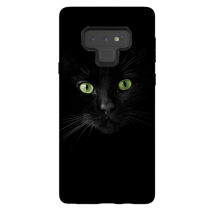 Galaxy Note 9 StrongFit Cat, green eyes by Bledi