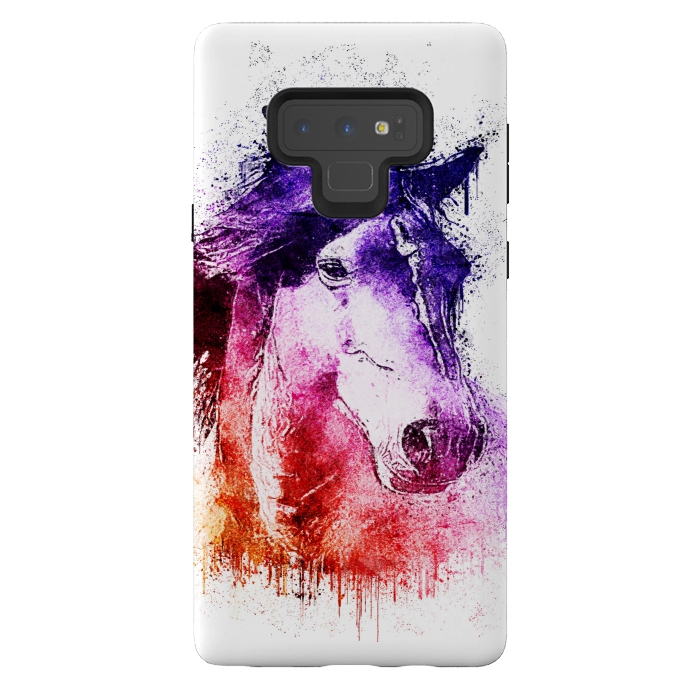 Galaxy Note 9 StrongFit watercolor horse by Ancello