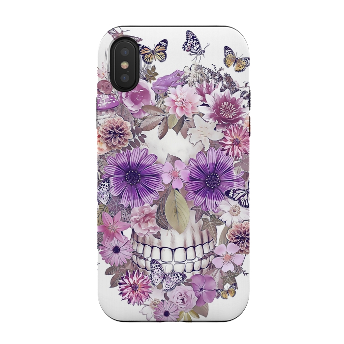 iPhone Xs / X StrongFit flower skull by Ancello
