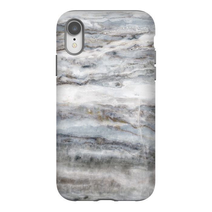 iPhone Xr StrongFit Blue and White Marble II by amini54