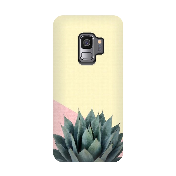 Galaxy S9 StrongFit  Agave Plant on Lemon and Pink Wall by amini54