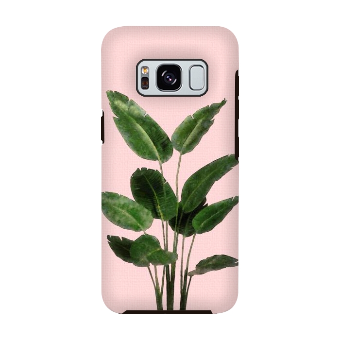 Galaxy S8 StrongFit Bird of Paradise Plant on Pink by amini54