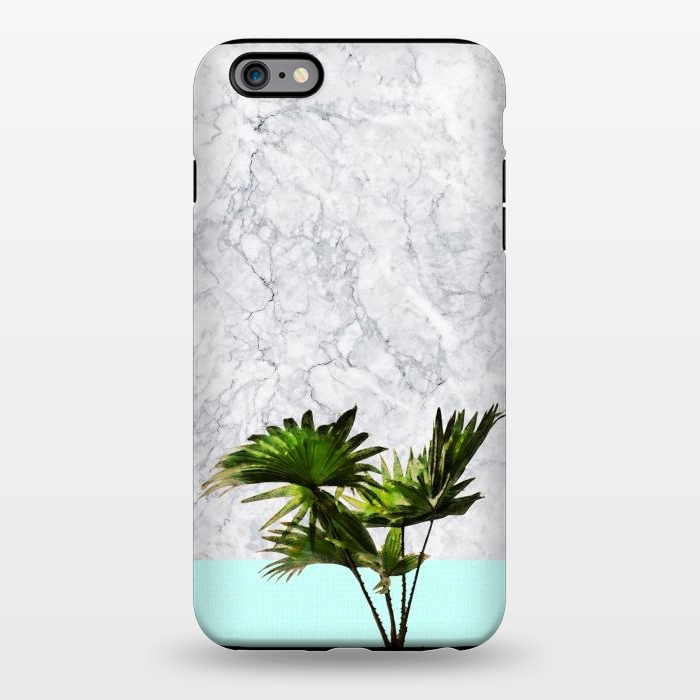 iPhone 6/6s plus StrongFit Palm Plant on Marble and Pastel Blue Wall by amini54