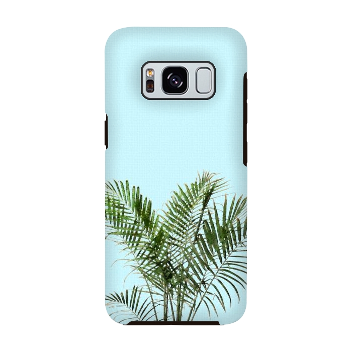 Galaxy S8 StrongFit  Palm Plant on Pastel Blue Wall by amini54