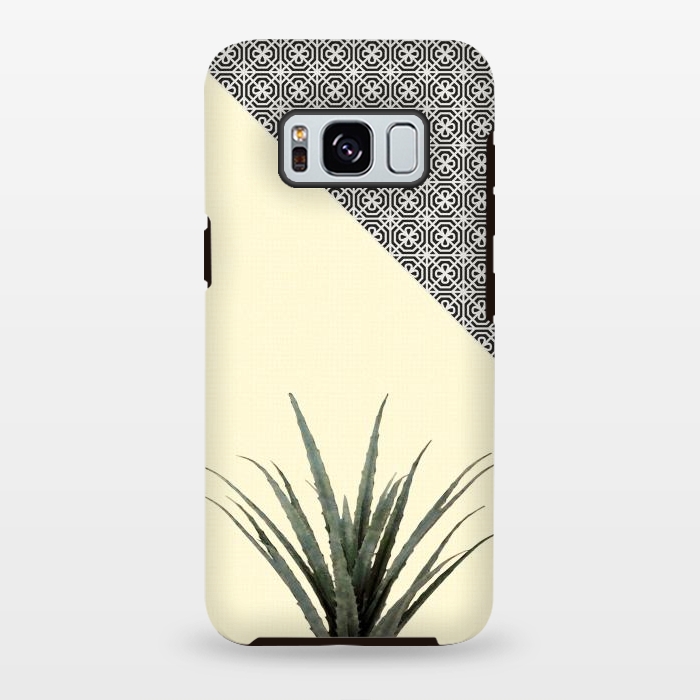 Galaxy S8 plus StrongFit Dracaena Plant on Lemon and Lattice Pattern Wall by amini54