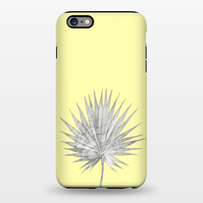 iPhone 6/6s plus StrongFit  White Marble Fan Palm Leaf on Yellow Wall by amini54