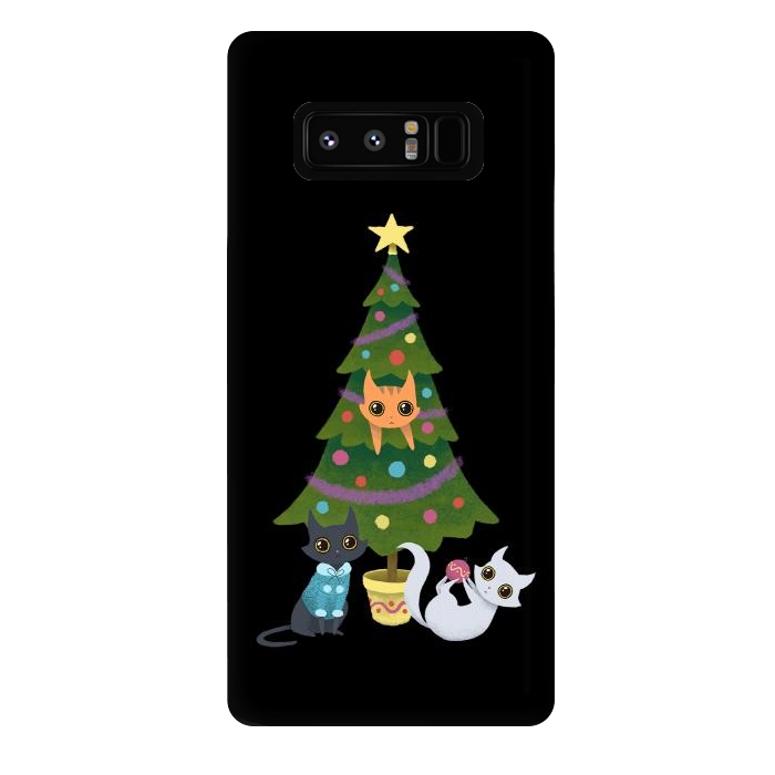 Galaxy Note 8 StrongFit Meowy christmas by Laura Nagel