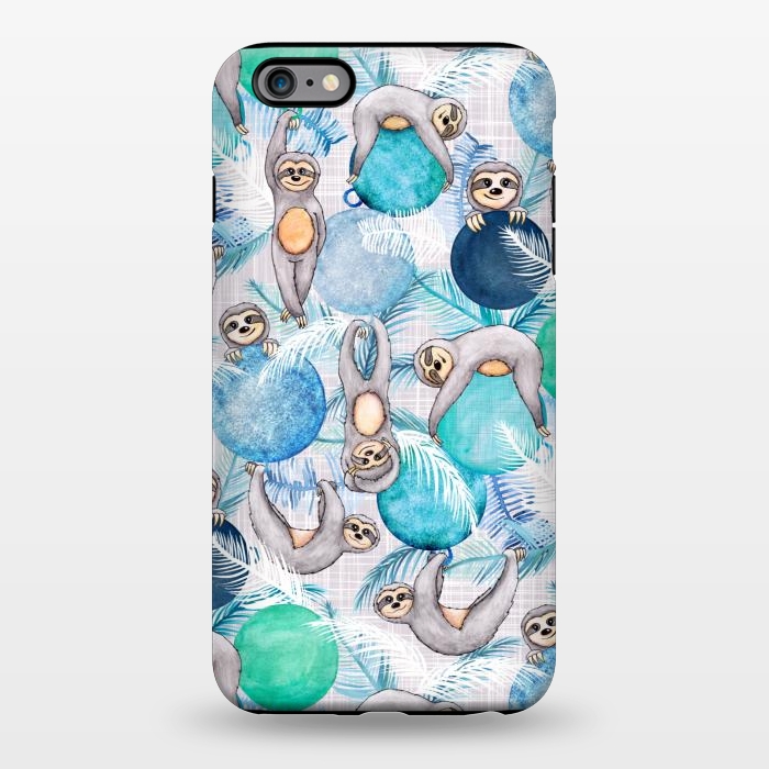 iPhone 6/6s plus StrongFit Tropical Christmas Sloth Party by gingerlique