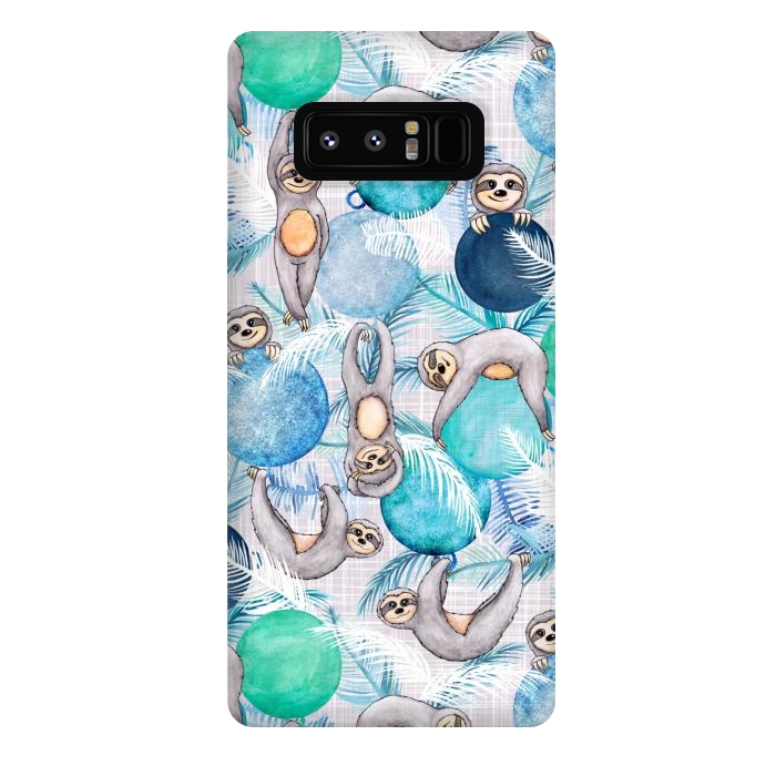 Galaxy Note 8 StrongFit Tropical Christmas Sloth Party by gingerlique