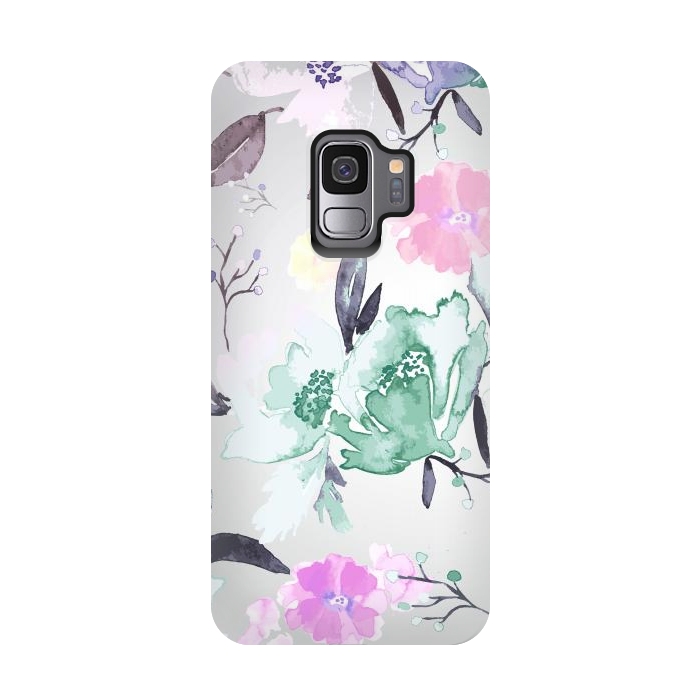 Galaxy S9 StrongFit Vintage Floral Print by Bledi