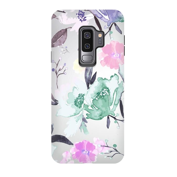 Galaxy S9 plus StrongFit Vintage Floral Print by Bledi