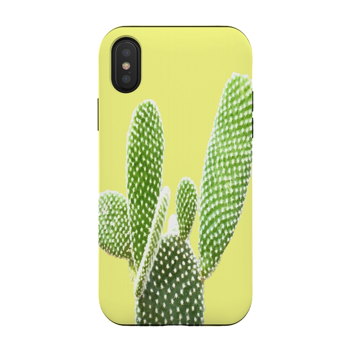 iPhone Xs / X StrongFit Cactus Yellow Background by Alemi