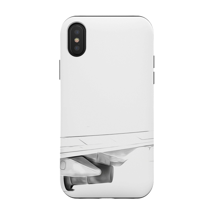 iPhone Xs / X StrongFit Black and White Airplane by Alemi