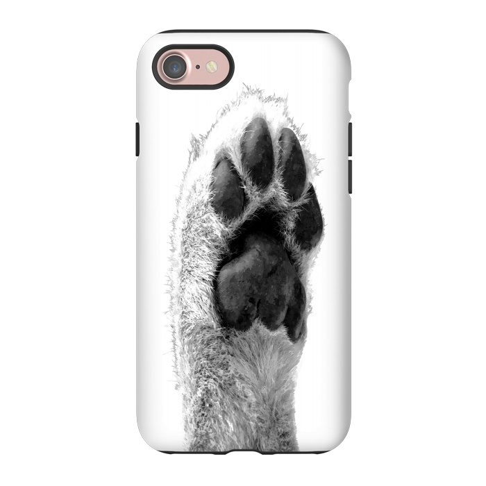 iPhone 7 StrongFit Black and White Dog Paw by Alemi