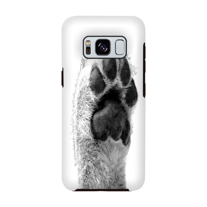 Galaxy S8 StrongFit Black and White Dog Paw by Alemi