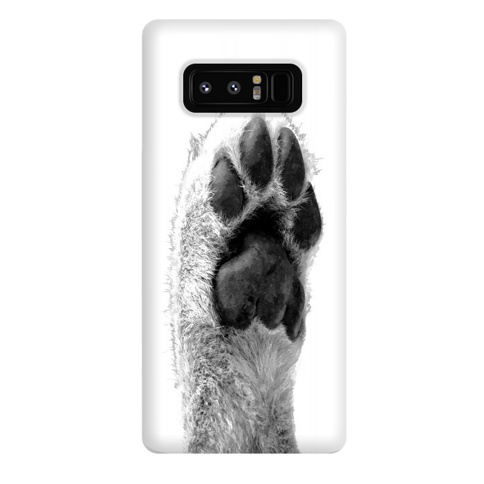 Galaxy Note 8 StrongFit Black and White Dog Paw by Alemi