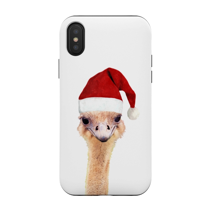 iPhone Xs / X StrongFit Ostrich Christmas by Alemi
