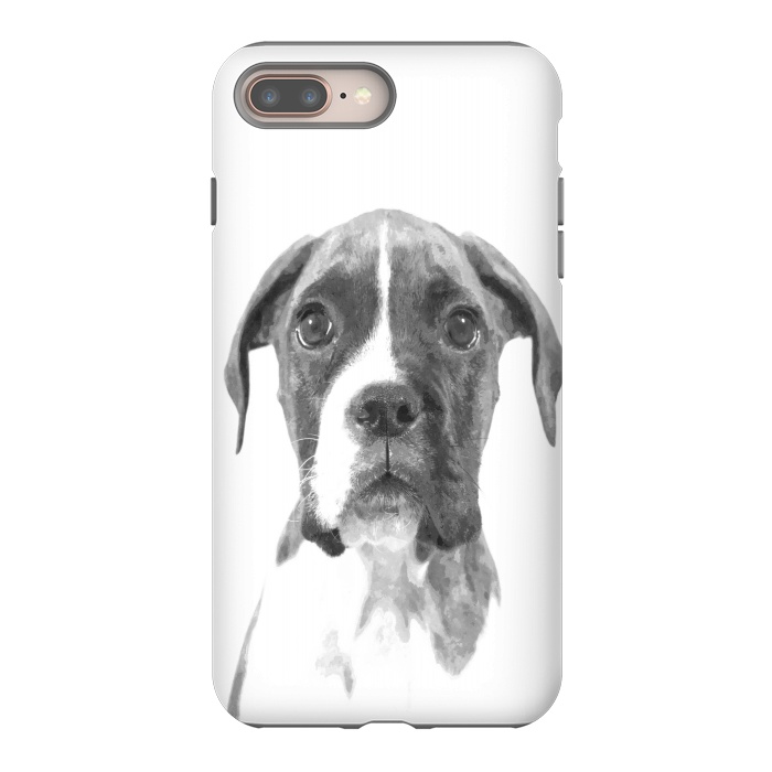 iPhone 7 plus StrongFit Black and White Boxer Dog by Alemi
