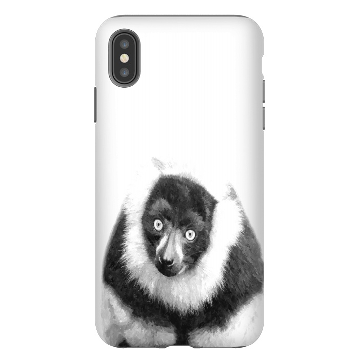 iPhone Xs Max StrongFit Black and White Lemur by Alemi