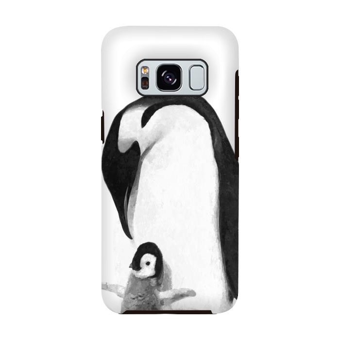 Galaxy S8 StrongFit Black and White Penguins by Alemi