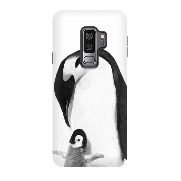Galaxy S9 plus StrongFit Black and White Penguins by Alemi