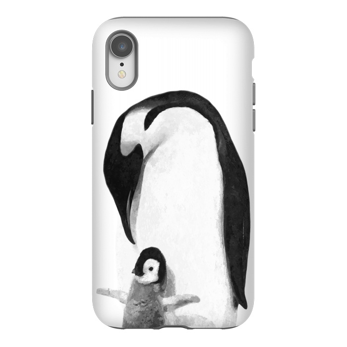iPhone Xr StrongFit Black and White Penguins by Alemi